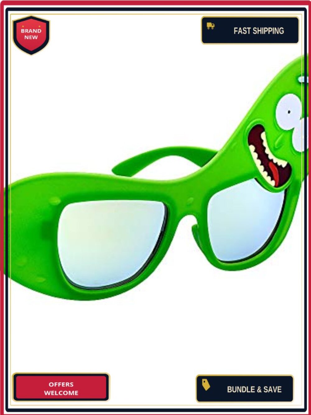 Rick & Morty Pickle Rick Costume Sunglasses UV400 One Size Fits Most